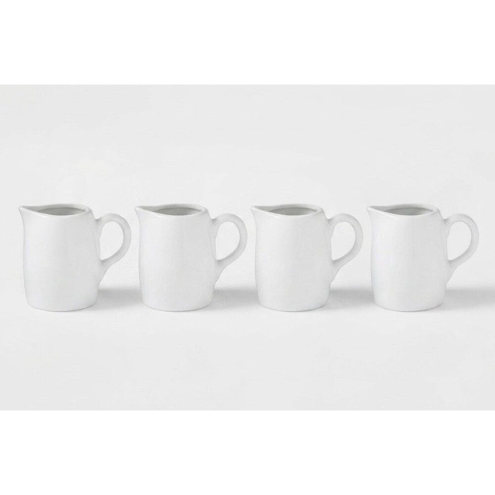 Threshold 8oz Ceramic Creamer Pitcher Set of 4 White Serving Pourers